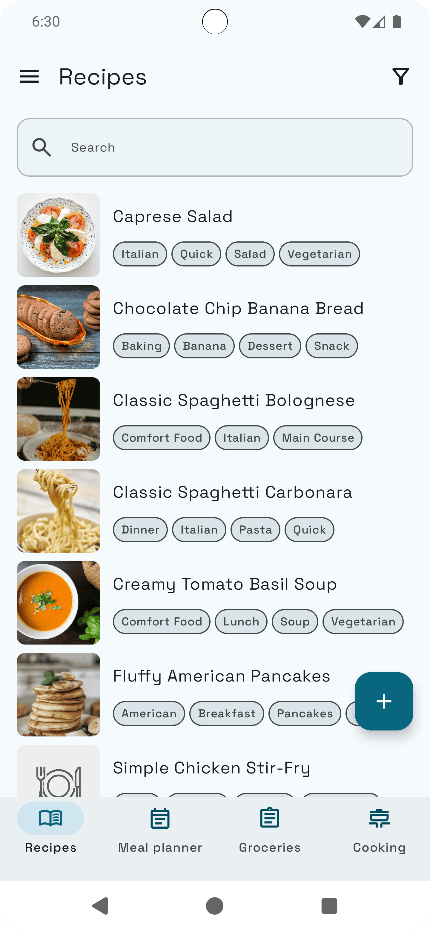 Cooking Shelf App Screenshot